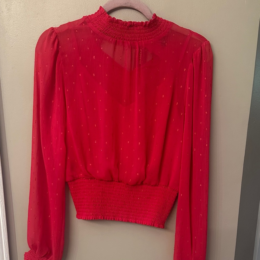 Express Vibrant Red Blouse